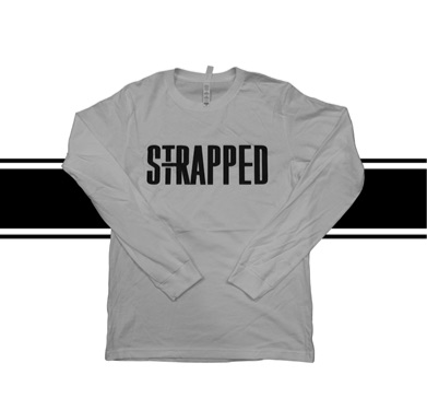 “Strapped” Long Sleeve White Tee